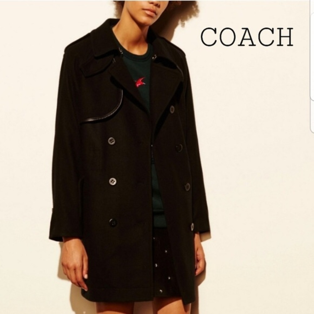 Coach black coat size 0, worn twice